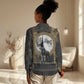 Anput Jackal Mask Women Casual Shirt with Full Moon Egyptian Afterlife Symbolism