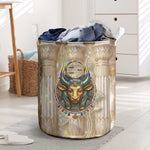 Hathor Laundry Basket with Sacred Cow Head Egyptian Fertility Symbolism
