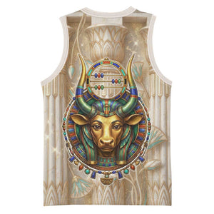 Hathor Basketball Jersey with Sacred Cow Head Egyptian Fertility Symbolism