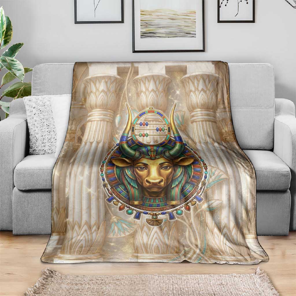Hathor Blanket with Sacred Cow Head Egyptian Fertility Symbolism