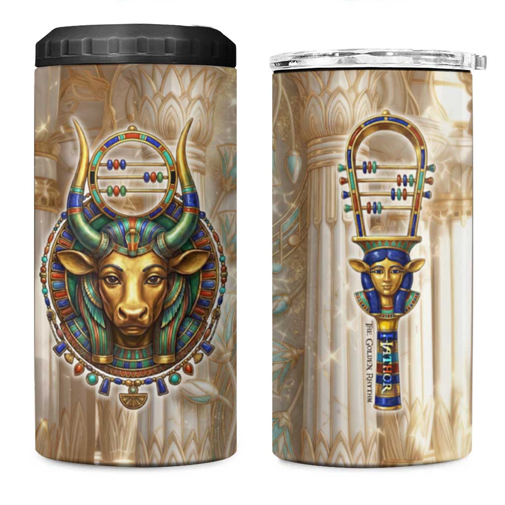 Hathor 4 in 1 Can Cooler Tumbler with Sacred Cow Head Egyptian Fertility Symbolism
