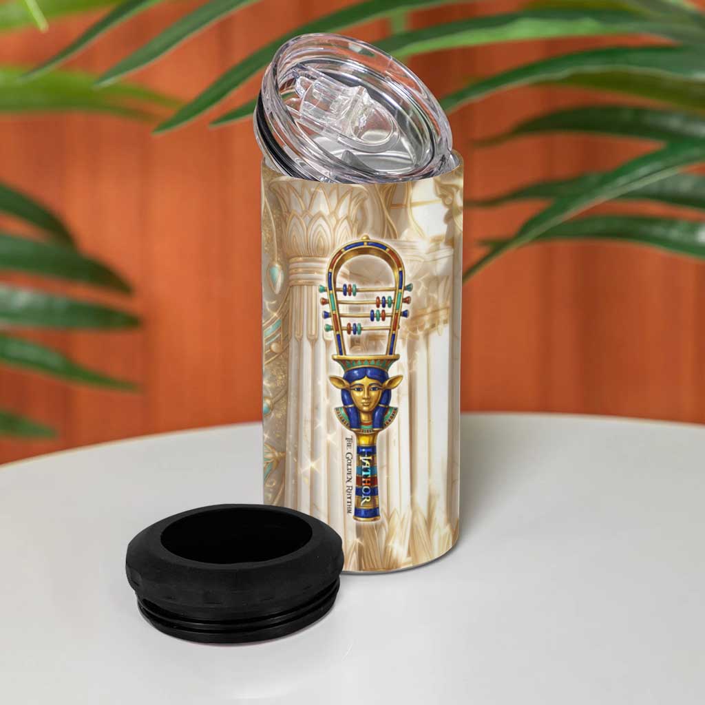 Hathor 4 in 1 Can Cooler Tumbler with Sacred Cow Head Egyptian Fertility Symbolism