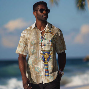 Hathor Hawaiian Shirt with Sacred Cow Head Egyptian Fertility Symbolism