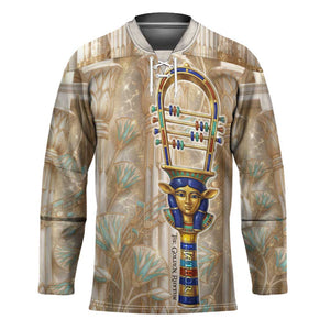 Hathor Hockey Jersey with Sacred Cow Head Egyptian Fertility Symbolism