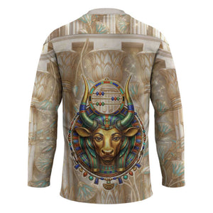 Hathor Hockey Jersey with Sacred Cow Head Egyptian Fertility Symbolism