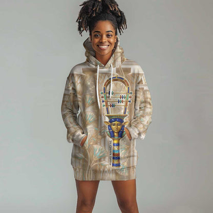 Hathor Hoodie Dress with Sacred Cow Head Egyptian Fertility Symbolism