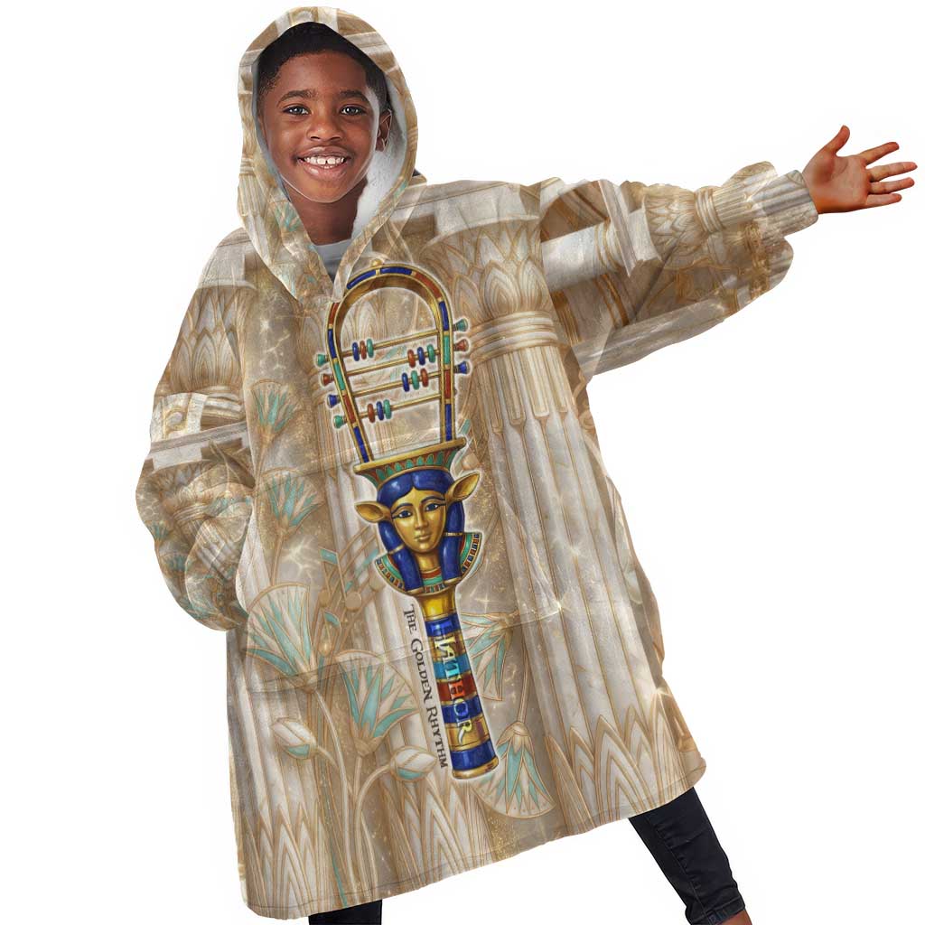 Hathor Kid Wearable Blanket Hoodie with Sacred Cow Head Egyptian Fertility Symbolism