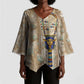 Hathor Kimono Sleeve Blouse with Sacred Cow Head Egyptian Fertility Symbolism