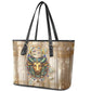 Hathor Leather Tote Bag with Sacred Cow Head Egyptian Fertility Symbolism