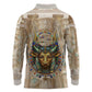 Hathor Long Sleeve Polo Shirt with Sacred Cow Head Egyptian Fertility Symbolism