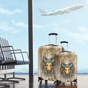 Hathor Luggage Cover with Sacred Cow Head Egyptian Fertility Symbolism