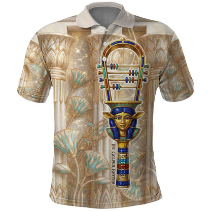 Hathor Polo Shirt with Sacred Cow Head Egyptian Fertility Symbolism
