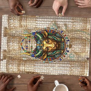 Hathor Puzzle with Sacred Cow Head Egyptian Fertility Symbolism