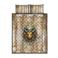 Hathor Quilt Bed Set with Sacred Cow Head Egyptian Fertility Symbolism