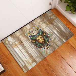 Hathor Rubber Doormat with Sacred Cow Head Egyptian Fertility Symbolism