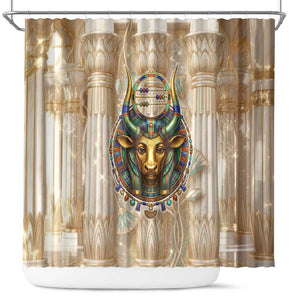 Hathor Shower Curtain with Sacred Cow Head Egyptian Fertility Symbolism