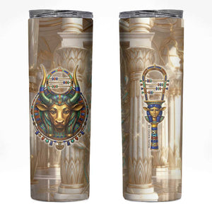 Hathor Skinny Tumbler with Sacred Cow Head Egyptian Fertility Symbolism