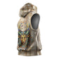 Hathor Sleeveless Hoodie with Sacred Cow Head Egyptian Fertility Symbolism