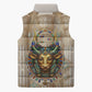 Hathor Sleeveless Puffer Jacket with Sacred Cow Head Egyptian Fertility Symbolism