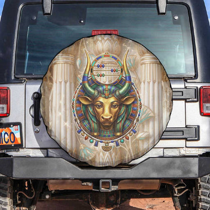 Hathor Spare Tire Cover with Sacred Cow Head Egyptian Fertility Symbolism