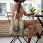 Hathor Tote Bag with Sacred Cow Head Egyptian Fertility Symbolism
