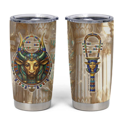 Hathor Tumbler Cup with Sacred Cow Head Egyptian Fertility Symbolism