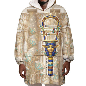 Hathor Wearable Blanket Hoodie with Sacred Cow Head Egyptian Fertility Symbolism