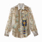 Hathor Women Casual Shirt with Sacred Cow Head Egyptian Fertility Symbolism