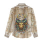 Hathor Women Casual Shirt with Sacred Cow Head Egyptian Fertility Symbolism