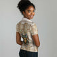 Hathor Women Polo Shirt with Sacred Cow Head Egyptian Fertility Symbolism