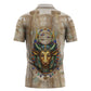 Hathor Zipper Polo Shirt with Sacred Cow Head Egyptian Fertility Symbolism