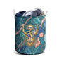 Hathor Golden Sacred Heart Egyptian Laundry Basket with Gemstone Pattern in Turquoise Theme