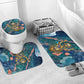 Hathor Golden Sacred Heart Egyptian Bathroom Set with Gemstone Pattern in Turquoise Theme