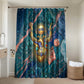 Hathor Golden Sacred Heart Egyptian Bathroom Set with Gemstone Pattern in Turquoise Theme