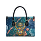 Hathor Golden Sacred Heart Egyptian Leather Bag with Gemstone Pattern in Turquoise Theme