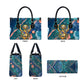 Hathor Golden Sacred Heart Egyptian Leather Bag with Gemstone Pattern in Turquoise Theme