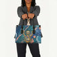 Hathor Golden Sacred Heart Egyptian Leather Bag with Gemstone Pattern in Turquoise Theme