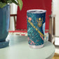Hathor Golden Sacred Heart Egyptian Tumbler Cup with Gemstone Pattern in Turquoise Theme