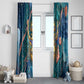 Hathor Golden Sacred Heart Egyptian Window Curtain with Gemstone Pattern in Turquoise Theme
