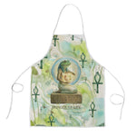 Heqet Nile Ankh Symbol Apron Egyptian Lotus Motif in Watercolor Life Theme