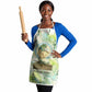 Heqet Nile Ankh Symbol Apron Egyptian Lotus Motif in Watercolor Life Theme