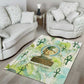 Heqet Nile Ankh Symbol Area Rug Egyptian Lotus Motif in Watercolor Life Theme