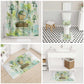 Heqet Nile Ankh Symbol Bathroom Set Egyptian Lotus Motif in Watercolor Life Theme