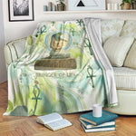 Heqet Nile Ankh Symbol Blanket Egyptian Lotus Motif in Watercolor Life Theme