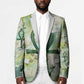 Heqet Nile Ankh Symbol Blazer Egyptian Lotus Motif in Watercolor Life Theme
