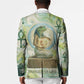 Heqet Nile Ankh Symbol Blazer Egyptian Lotus Motif in Watercolor Life Theme