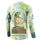 Heqet Nile Ankh Symbol Button Sweatshirt Egyptian Lotus Motif in Watercolor Life Theme