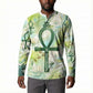 Heqet Nile Ankh Symbol Button Sweatshirt Egyptian Lotus Motif in Watercolor Life Theme