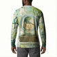 Heqet Nile Ankh Symbol Button Sweatshirt Egyptian Lotus Motif in Watercolor Life Theme