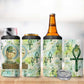 Heqet Nile Ankh Symbol 4 in 1 Can Cooler Tumbler Egyptian Lotus Motif in Watercolor Life Theme